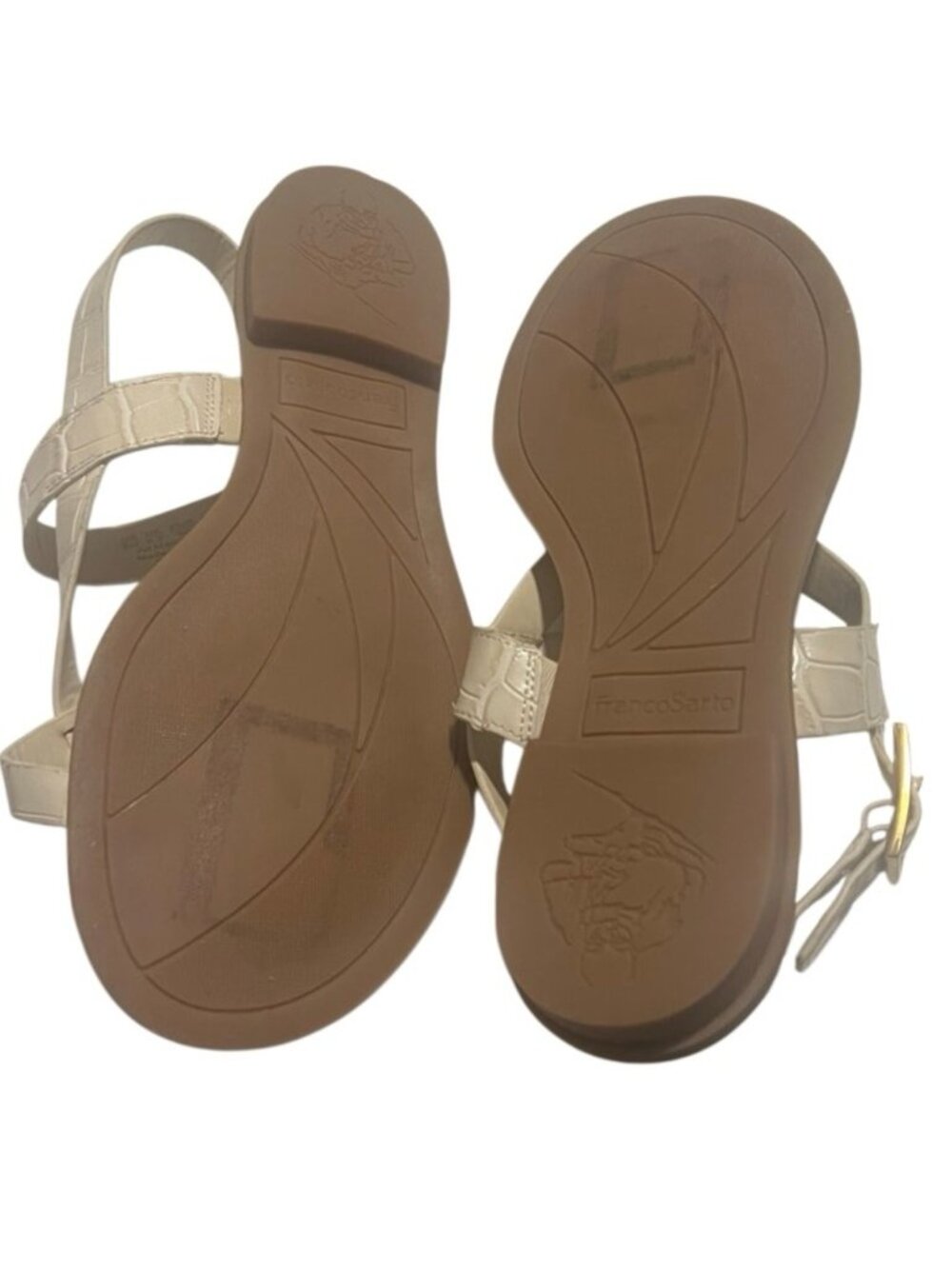 Franco Sarto Gabby Cream Open Round Toe Slingback Flat Sandals Size 9 New - Picture 4 of 10